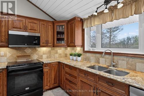 Granite counters - 1229 Morton Line, Cavan Monaghan (Cavan Twp), ON - Indoor Photo Showing Kitchen With Double Sink