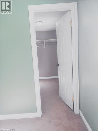 Entryway with light green walls and white trim, featuring a white paneled door - 569 Activa Avenue, Kitchener, ON - Indoor Photo Showing Other Room