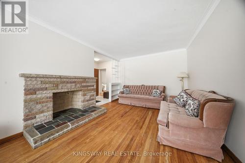 Woodburning Fireplace - 163 Floradale Drive, Mississauga, ON - Indoor Photo Showing Living Room With Fireplace