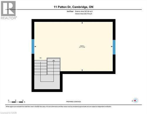 Floor plan (3rd storey) - 11 Patton Drive, Cambridge, ON - Other