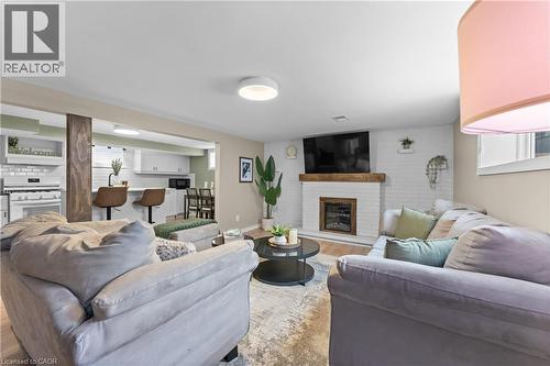 142 Marcella Crescent, Hamilton, ON - Indoor Photo Showing Living Room With Fireplace
