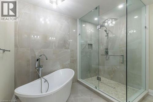 Full bathroom with a freestanding tub and a stall shower - 1105 Main Street E, Cambridge, ON - Indoor Photo Showing Bathroom