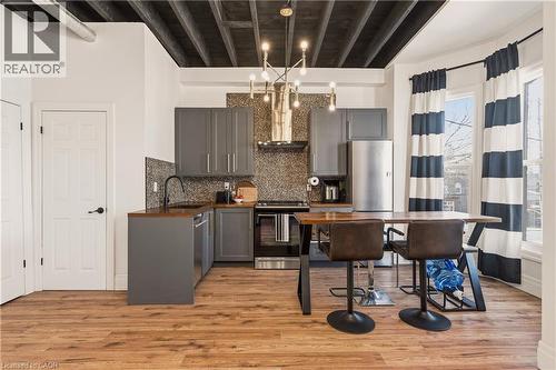 unit 1 - 158 Hunter Street E, Hamilton, ON - Indoor Photo Showing Kitchen With Stainless Steel Kitchen With Upgraded Kitchen