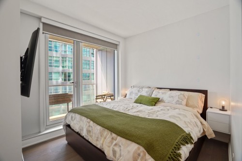 Chambre à coucher principale - 1606-1155 Rue De La Montagne, Montréal (Ville-Marie), QC - Indoor Photo Showing Bedroom