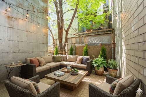 Courtyard - 6764 Av. Henri-Julien, Montréal (Rosemont/La Petite-Patrie), QC -  With Deck Patio Veranda With Exterior