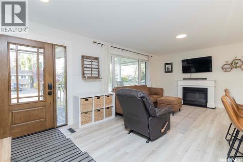 543 Redberry Road, Saskatoon, SK - Indoor Photo Showing Living Room With Fireplace