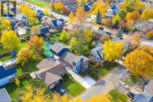 Aerial perspective showcasing a residential neighbourhood with varied architectural styles - 16 Forest Hill Road, St. Catharines, ON - Outdoor With View