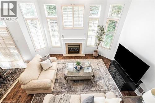 102 Moore Crescent, Ancaster, ON - Indoor Photo Showing Living Room With Fireplace