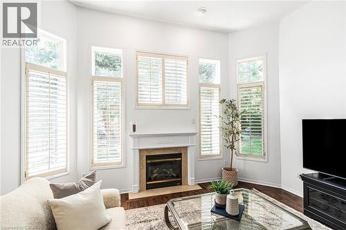 102 Moore Crescent, Ancaster, ON - Indoor Photo Showing Living Room With Fireplace