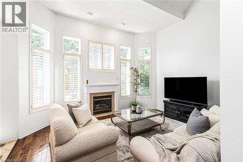 102 Moore Crescent, Ancaster, ON - Indoor Photo Showing Living Room With Fireplace