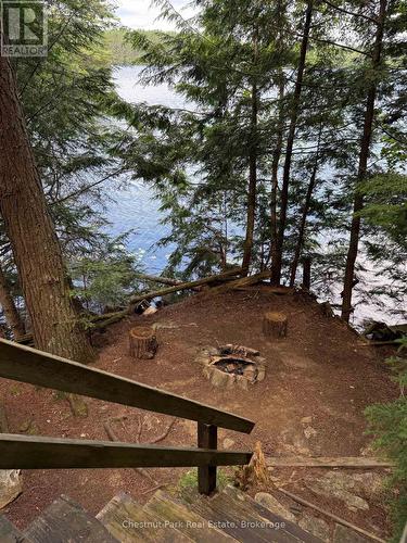 Waterside firepit, small level area below entrance - Apl1136E - 19 Cache Lake, South Algonquin, ON - Outdoor With View