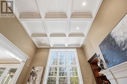 Dramatic 13.5' Coffered Ceiling in Family Room - 