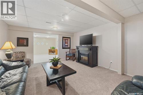 227 Brightwater Way, Saskatoon, SK - Indoor Photo Showing Living Room With Fireplace