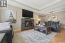 227 Brightwater Way, Saskatoon, SK  - Indoor Photo Showing Living Room With Fireplace 