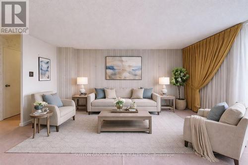 Virtually Staged - 1011 - 80 Inverlochy Boulevard, Markham, ON - Indoor Photo Showing Living Room
