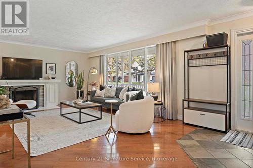 1578 Sherway Drive, Mississauga, ON - Indoor Photo Showing Living Room With Fireplace