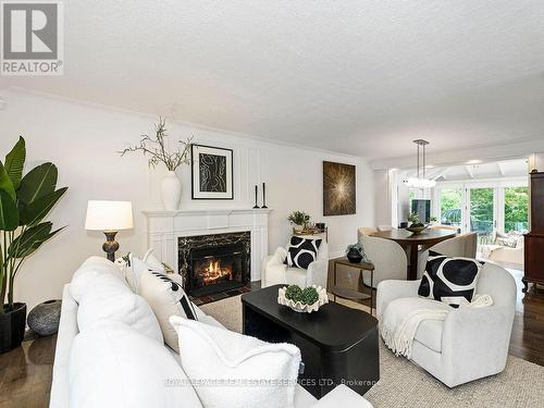 1454 Chasehurst Drive, Mississauga, ON - Indoor Photo Showing Living Room With Fireplace