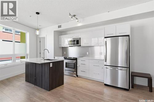 204 409 B Avenue S, Saskatoon, SK - Indoor Photo Showing Kitchen With Upgraded Kitchen