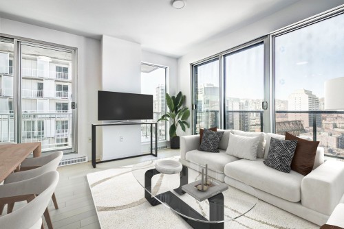 Salon - 1602-2300 Rue Tupper, Montréal (Ville-Marie), QC - Indoor Photo Showing Living Room