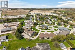 Aerial perspective showcasing a residential community with varied housing styles - 