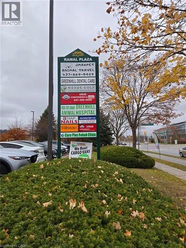 Ramal Plaza pylon sign featuring multiple tenant panels - 9688 Leslie Street Unit# 16, Richmond Hill, ON 