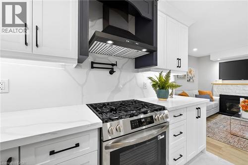 262 Broadway Avenue, Hamilton, ON - Indoor Photo Showing Kitchen With Fireplace