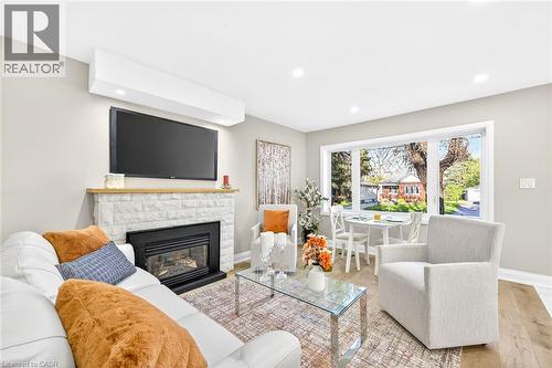 262 Broadway Avenue, Hamilton, ON - Indoor Photo Showing Living Room With Fireplace