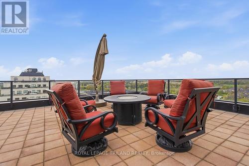 Terrace: Gathering Area - 1403 - 240 Villagewalk Boulevard, London North (North R), ON - Outdoor With Exterior