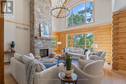 15 - 1213 Camp Jackson Road, Muskoka Lakes (Medora), ON - Indoor Photo Showing Living Room With Fireplace