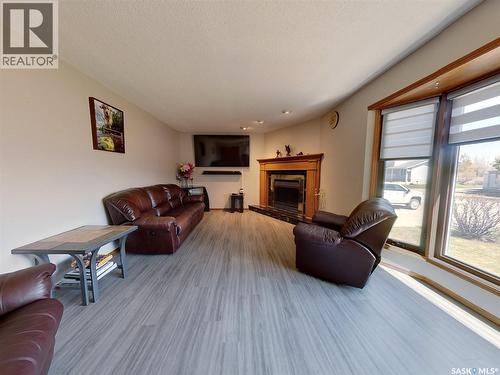 334 Young Street, Earl Grey, SK - Indoor Photo Showing Living Room With Fireplace