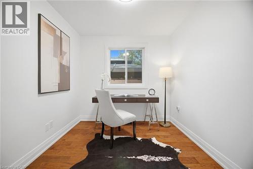 Bright room featuring hardwood-finish flooring and ample natural light from the window - 1376 Royal Drive, Burlington, ON - Indoor Photo Showing Office