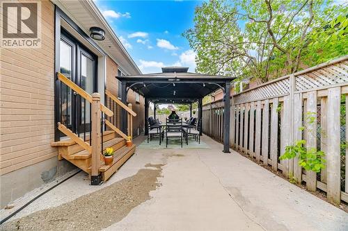 Exterior patio with a permanent gazebo structure - 1376 Royal Drive, Burlington, ON - Outdoor