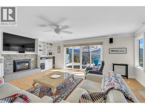 1213 Lambert Drive, Penticton, BC - Indoor Photo Showing Living Room With Fireplace