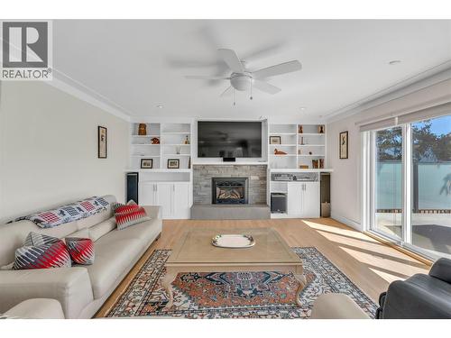 1213 Lambert Drive, Penticton, BC - Indoor Photo Showing Living Room With Fireplace