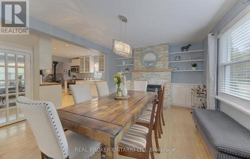 150 Strathcona Street, Cambridge, ON - Indoor Photo Showing Dining Room With Fireplace