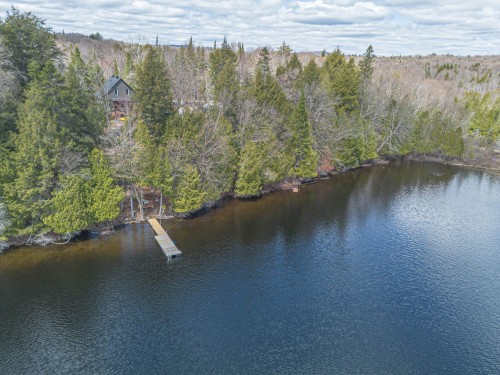 Aerial View - 42 Ch. Raphaël, Nominingue, QC - Outdoor With Body Of Water With View