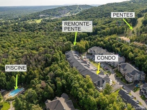 Aerial View - 303-240 Rue Du Cercle-Des-Cantons, Bromont, QC -  With View