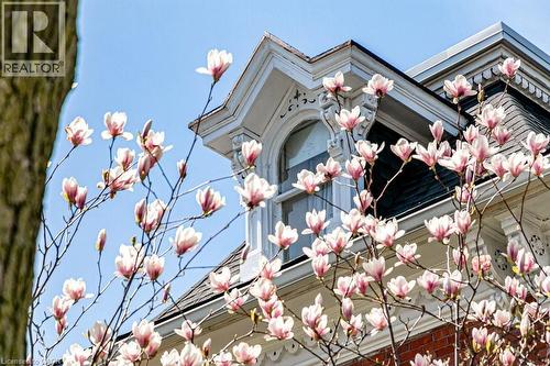 Victorian-style architecture featuring intricate white trim and a prominent dormer window - 370 Hess Street S, Hamilton, ON - Outdoor