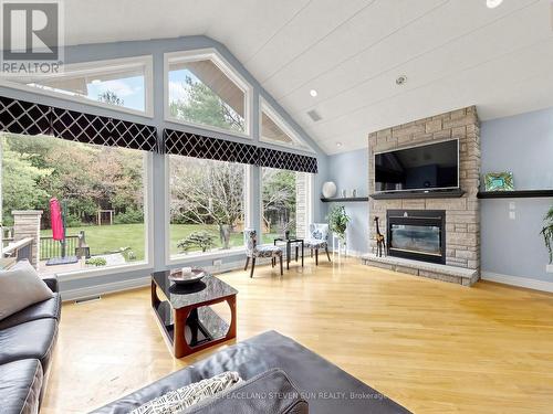 48 Buggey Lane, Ajax, ON - Indoor Photo Showing Living Room With Fireplace