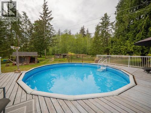 10067 Highway 101, Powell River, BC - Outdoor With Above Ground Pool With Deck Patio Veranda With Backyard