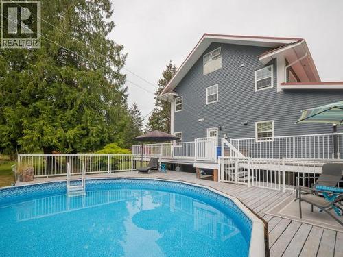 10067 Highway 101, Powell River, BC - Outdoor With Above Ground Pool With Deck Patio Veranda With Exterior