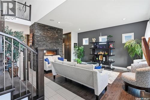 102 Teal Crescent, Saskatoon, SK - Indoor With Fireplace