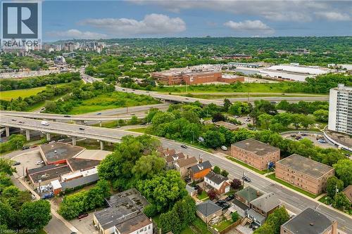 Elevated perspective showcasing a mixed-use urban landscape with abundant green spaces - 738 King Street W, Hamilton, ON - Outdoor With View