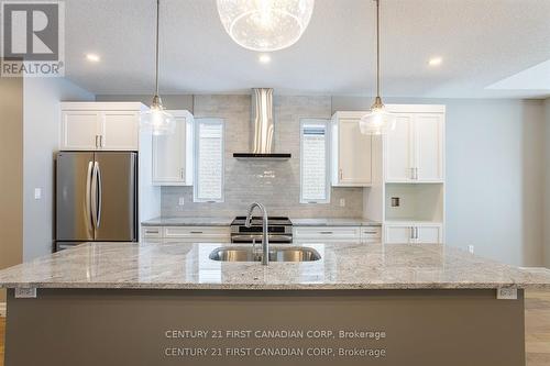 Lot 105 Darwin Crescent, London South (South V), ON - Indoor Photo Showing Kitchen With Double Sink With Upgraded Kitchen