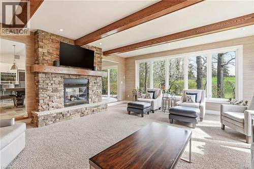 707 Eagle Drive, Burlington, ON - Indoor Photo Showing Living Room With Fireplace