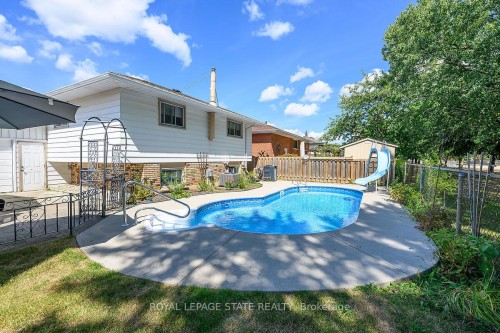 24 Oxford Street, Brantford, ON - Outdoor With In Ground Pool With Backyard