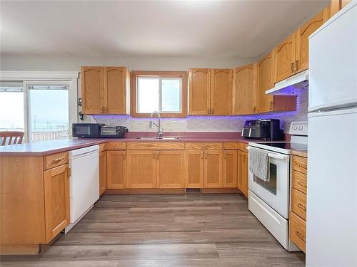 49084 Service Road, Brandon, MB - Indoor Photo Showing Kitchen With Double Sink