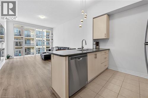 10 Concord Place Unit# 516, Grimsby, ON - Indoor Photo Showing Kitchen With Double Sink