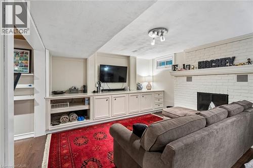 490 Knightsbridge Crescent, Ancaster, ON - Indoor Photo Showing Living Room With Fireplace
