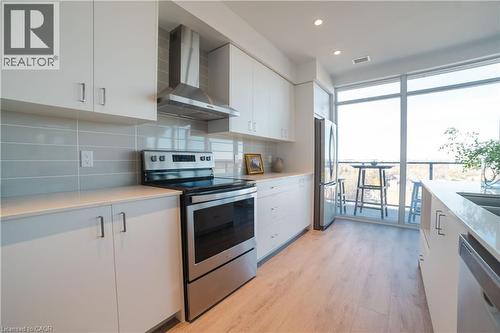 15 Glebe Street Unit# 1701, Cambridge, ON - Indoor Photo Showing Kitchen With Stainless Steel Kitchen